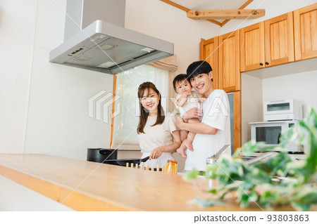 family together in the kitchen 93803863