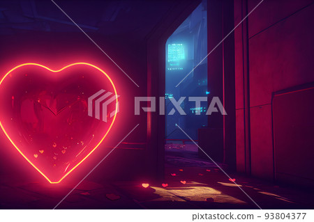 large red glowing heart on the wall in night club with dim lights, neural network generated art large red glowing heart on the wall in night club with dim lights, neural network generated art 93804377