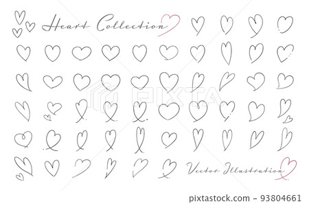 Hand drawn wind line material heart black 93804661