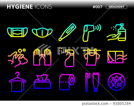 Hygiene-related gradient style icon set_007 - Stock Illustration ...