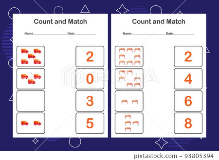 Count and match with the correct number.... - Stock Illustration ...