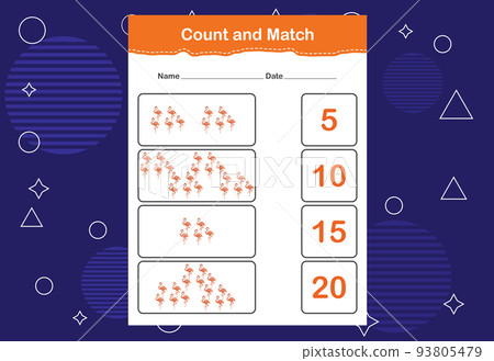 Count and match with the correct number. Count how many birds and choose the correct number 93805479
