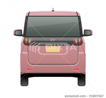 Illustration of a car seen from behind (EV light height wagon) Illustration of a car seen from behind (EV light height wagon) 93805567
