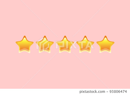 Gold/yellow 5 stars on a pink background - image material for 5 stars, ratings, reviews, and reviews Gold/yellow 5 stars on a pink background - image material for 5 stars, ratings, reviews, and reviews 93806474