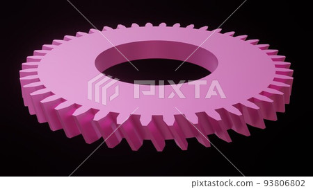 Gear, isolated on a black background, 3D rendering - Stock Illustration ...