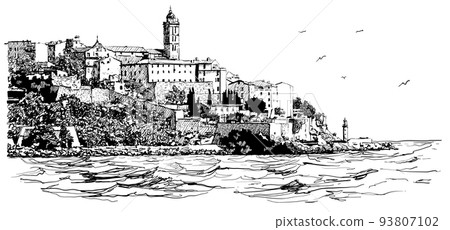 Bastia old city view from the sea - Corsica, France Bastia old city view from the sea - Corsica, France 93807102