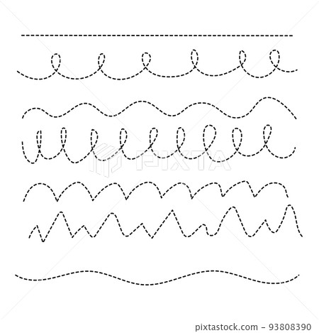 Doodle lines, hand drawn brushes elements 93808390