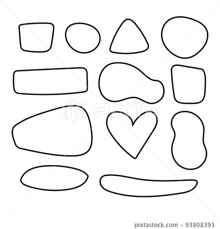 Set of simple abstract hand-drawn spots Set of simple abstract hand-drawn spots 93808391