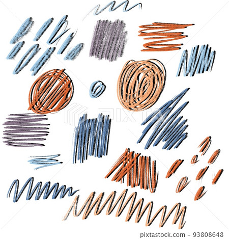 Abstract hand drawn symbols set. doodle pen brushes. Set of hand drawn grunge strokes and graphic elements 93808648