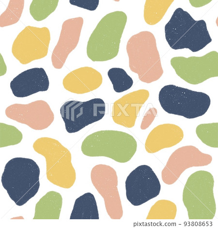 abstract spots illustration, trendy palette seamless pattern. textile or print design, yellow, pink and green blue shapes. abstract spots illustration, trendy palette seamless pattern. textile or print design, yellow, pink and green blue shapes. 93808653