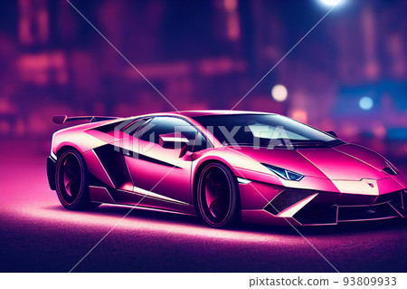 Luxury super car for fast sports on premium lighting background. 3D illustration. Luxury super car for fast sports on premium lighting background. 3D illustration. 93809933
