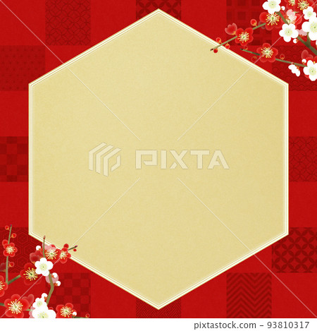 方格的背景和梅花 方格的背景和梅花 93810317