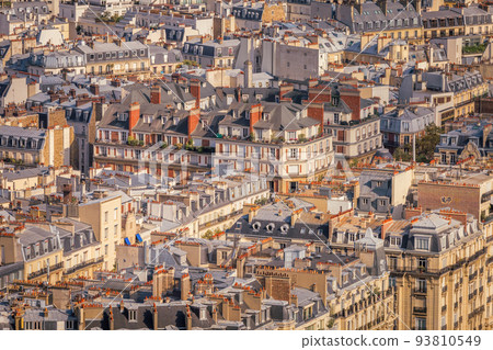 Montmartre parisian roofs details at golden sunrise Paris, France Montmartre parisian roofs details at golden sunrise Paris, France 93810549