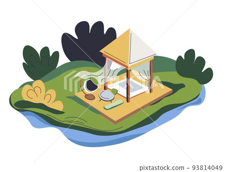 Eco resort or vacation, picnic on nature sight Eco resort or vacation, picnic on nature sight 93814049