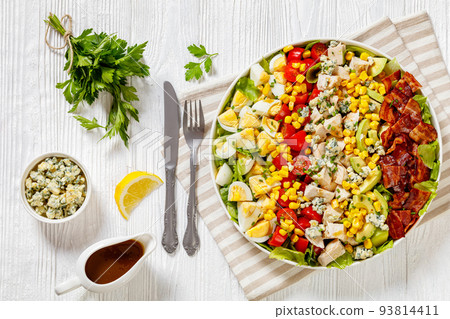 American garden salad on plate, top view American garden salad on plate, top view 93814411