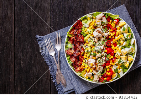 American garden salad on plate, top view American garden salad on plate, top view 93814412