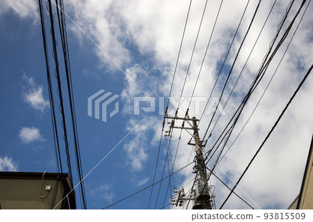City, blue sky, sky, electric wire, telegraph pole City, blue sky, sky, electric wire, telegraph pole 93815509
