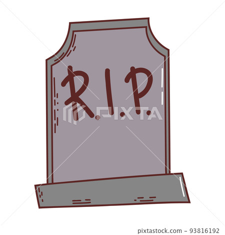 Gravestone. Halloween element. Trick or treat concept. Vector illustration in hand drawn style Gravestone. Halloween element. Trick or treat concept. Vector illustration in hand drawn style 93816192