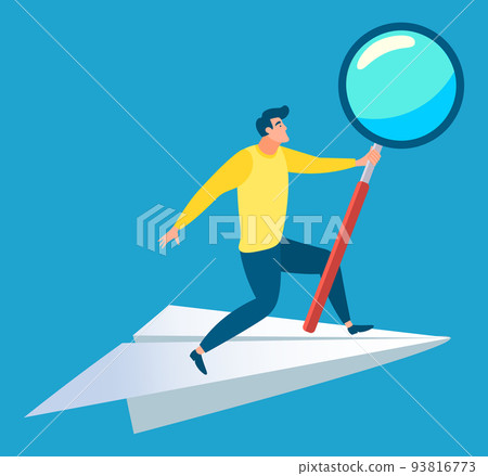 Worker Researching, Business Ambitions Vector 93816773