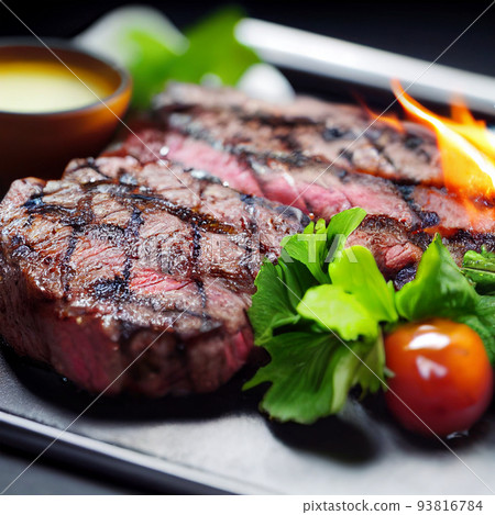 grilled rib eye steak 93816784