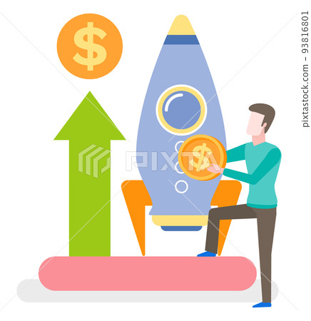 Business Project Launching Startup Rocket Ship Business Project Launching Startup Rocket Ship 93816801