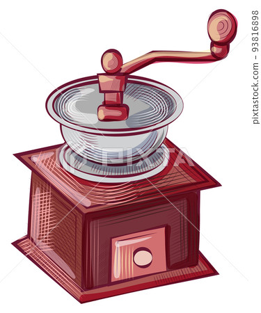 Grind Machine for Java Beans, Coffee Mill Vector Grind Machine for Java Beans, Coffee Mill Vector 93816898