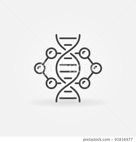 DNA inside molecule vector concept linear icon... - Stock Illustration ...