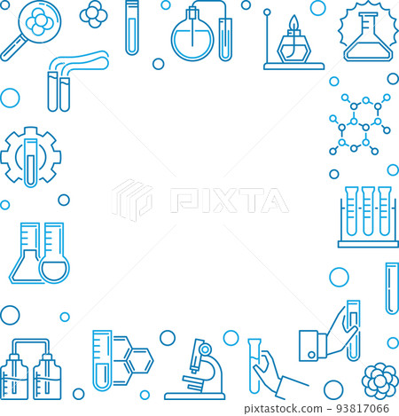 Square vector frame with Chemistry outline creative icons 93817066