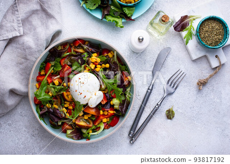 Burrata cheese with vegetable salad 93817192