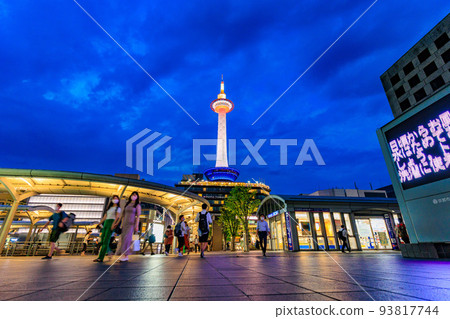 Kyoto Prefecture Cityscape around Kyoto Station Night view of Kyoto Tower 93817744