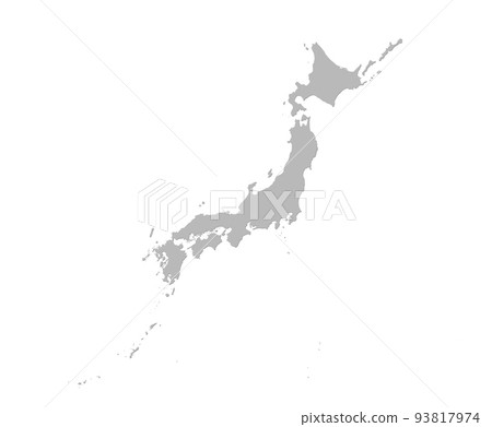 Large size map of Japan shaded cropping allowed 93817974