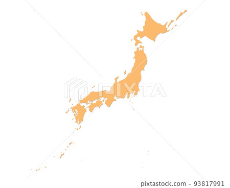 Large size map of Japan shaded cropping allowed 93817991