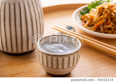 Japanese sake and snacks Japanese sake and snacks 93818114