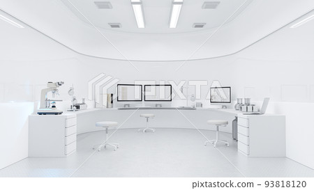 Scientific laboratory white room. can be used in education, science industry background. Scientific laboratory white room. can be used in education, science industry background. 93818120