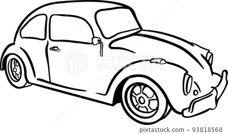 Retro car sketch. Vintage illustration. 93818568