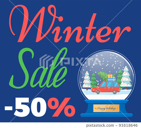 Winter Sale 50 Percent Off Price Reduction Vector Winter Sale 50 Percent Off Price Reduction Vector 93818646