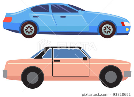 Cars Isolated on White, Cabriolet and Sedan Cars Isolated on White, Cabriolet and Sedan 93818691