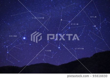 Winter starry sky (with constellation name) Winter starry sky (with constellation name) 93818830