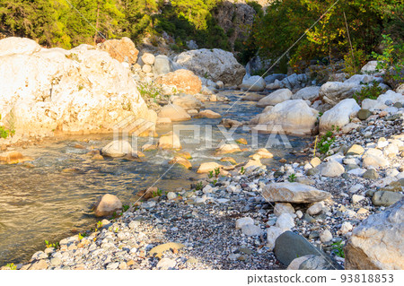 View of a mountain river in Kesme Bogaz canyon, Antalya province in Turkey 93818853