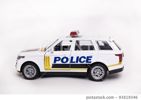 Police toy car on a white background 93819346