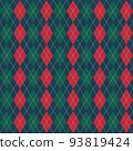 Christmas argyle vector pattern as seamless background for fabric, textile, clothing and wrapping paper 93819424