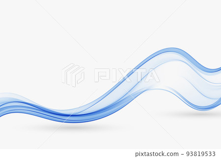 Abstract blue transparent flow lines. Blue wave... - Stock Illustration ...