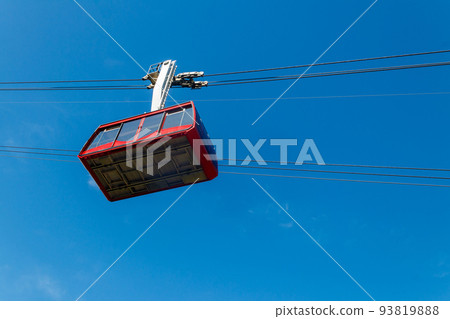 Cable car on ropeway leading to a top of Tahtali mountain in Antalya province, Turkey Cable car on ropeway leading to a top of Tahtali mountain in Antalya province, Turkey 93819888