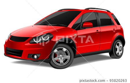 Realistic vector red car coupe sport transportation on isolated background Realistic vector red car coupe sport transportation on isolated background 93820263