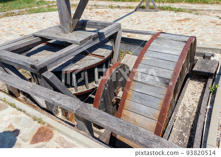 Wooden keleve (Dulap) in salt museum in Pomorie, Bulgaria Wooden keleve (Dulap) in salt museum in Pomorie, Bulgaria 93820514