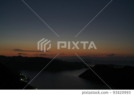"Okayama Prefecture" Setonaikai National Park Dawn seen from Mt. "Okayama Prefecture" Setonaikai National Park Dawn seen from Mt. 93820993