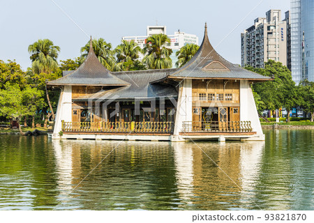view of Mid-Lake Pavilion in Taichung Park, Taiwan. It was built when Taiwan was under Japanese rule. view of Mid-Lake Pavilion in Taichung Park, Taiwan. It was built when Taiwan was under Japanese rule. 93821870