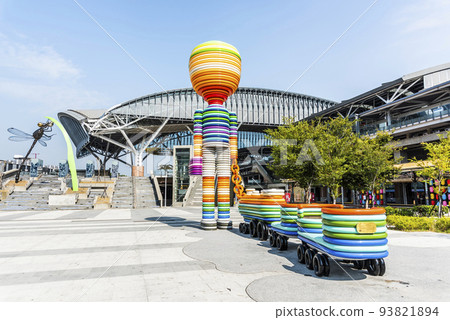 Modern building view of the Taichung railway station in Taiwan. It is served by Taiwan Railways Administration. 93821894