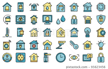 Smart home icons set vector flat - Stock Illustration [93823456] - PIXTA