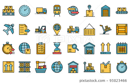 Goods export icons set vector flat 93823466